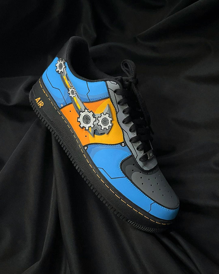 Orange Gray Blue Gearwheel Sticker Custom Air Force 1