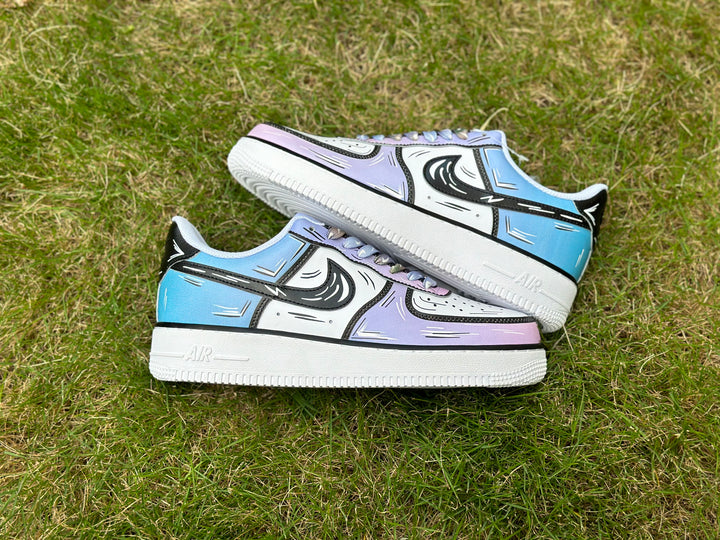 Custom Air Force 1 Blue Purple Cartoon