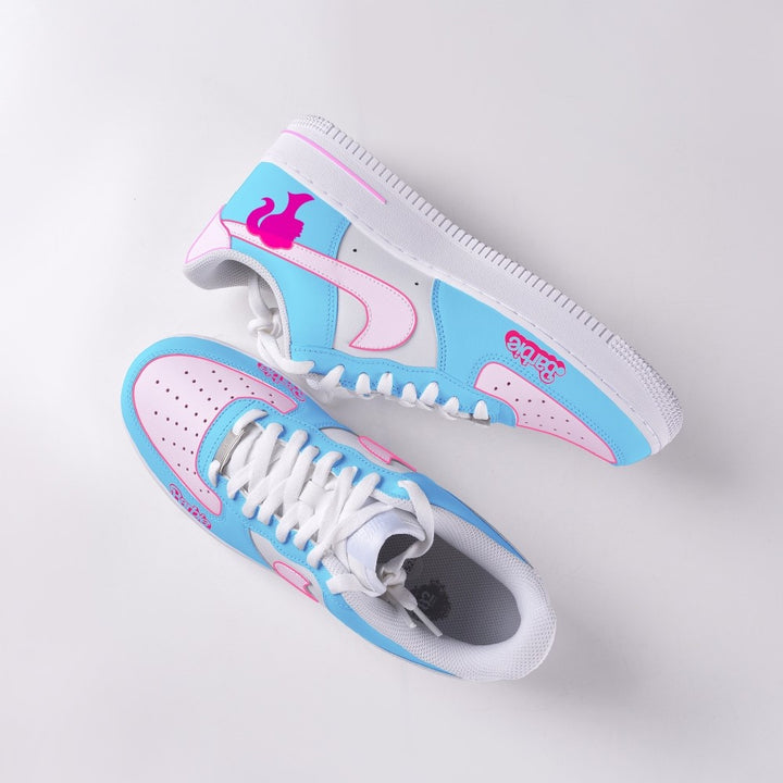 Blue Pink Lady Cartoon Custom Air Force 1