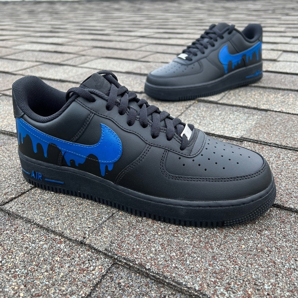 Black Blue Drip Custom Air Force 1