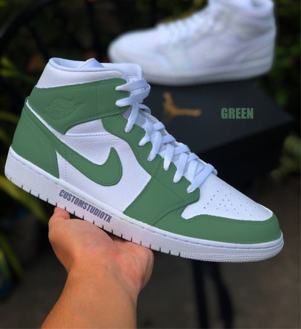 Green Custom Air Jordan 1