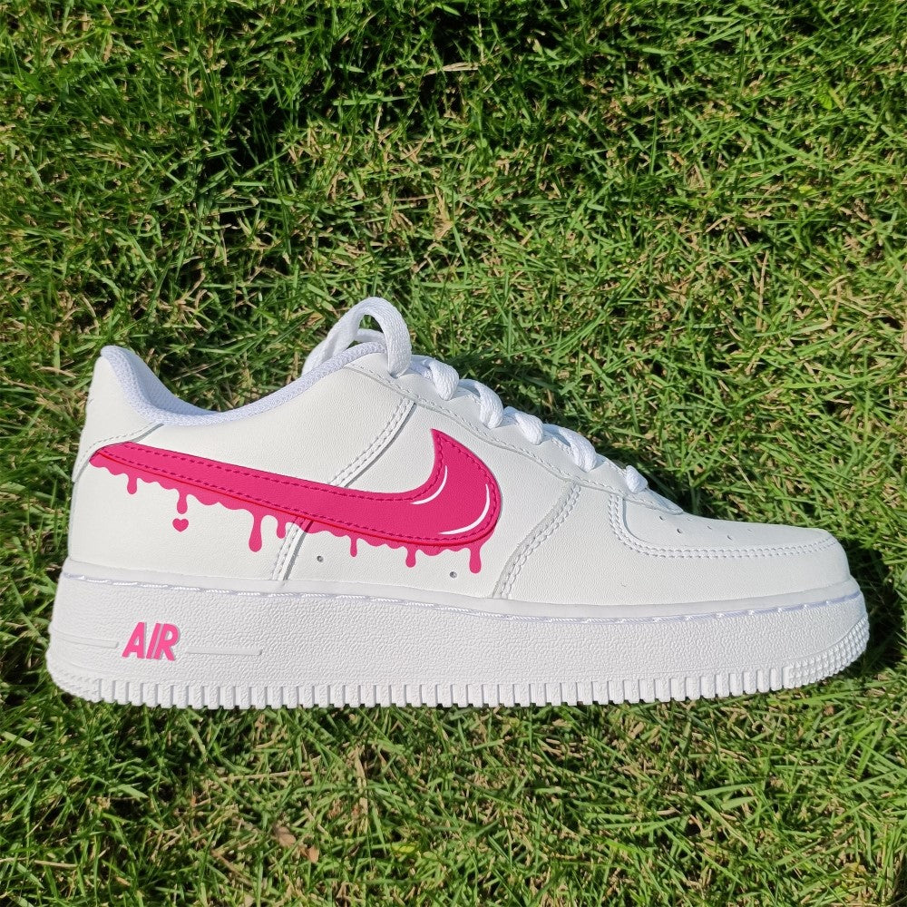 Pink Drip Swoosh Custom Air Force 1