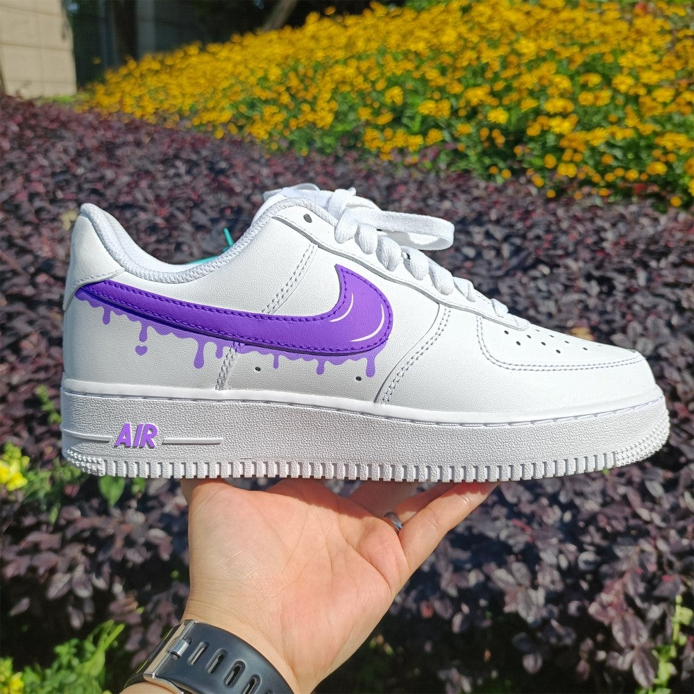 Purple Drip Swoosh Custom Air Force 1