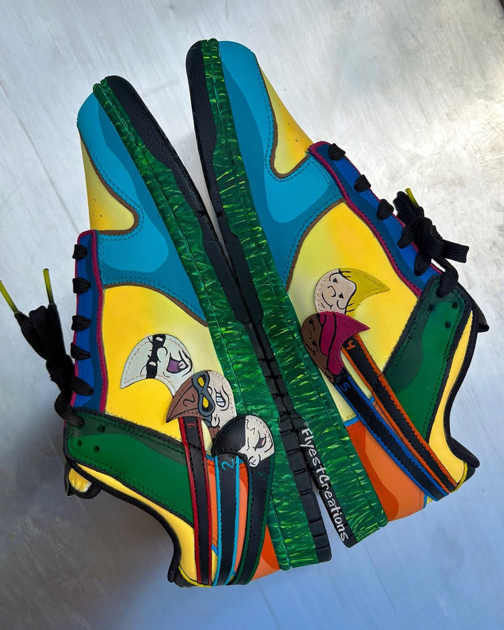 Hand Painted KND Themed Custom Dunk Sneakers