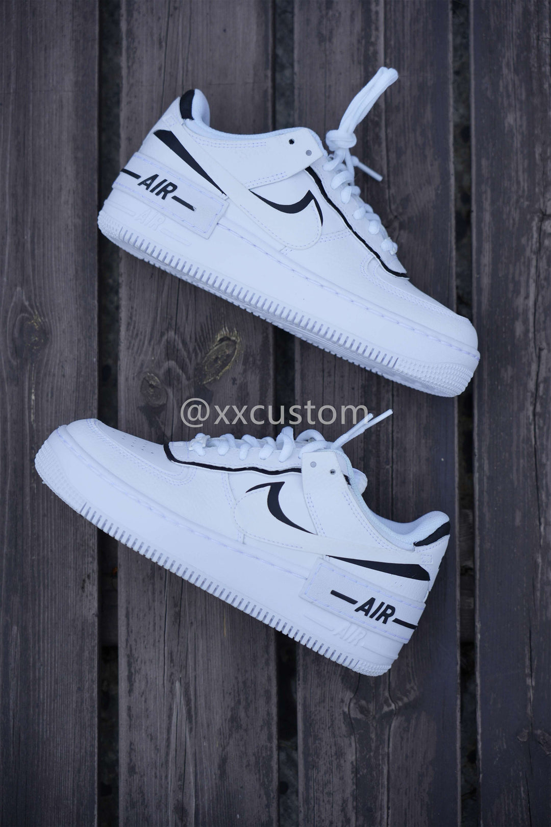 Black White Shadow Custom Air Force 1