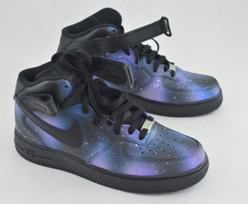 Custom Air Force 1 Black Purple Blue Starry Sky