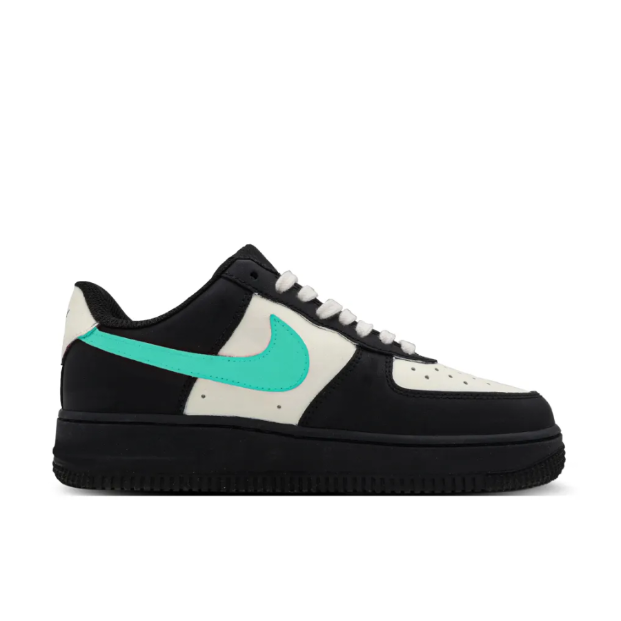 Mint Green Swoosh Shaow Black Custom Air Force 1