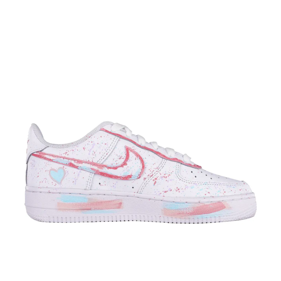 Pink Spray Font Custom Air Force 1