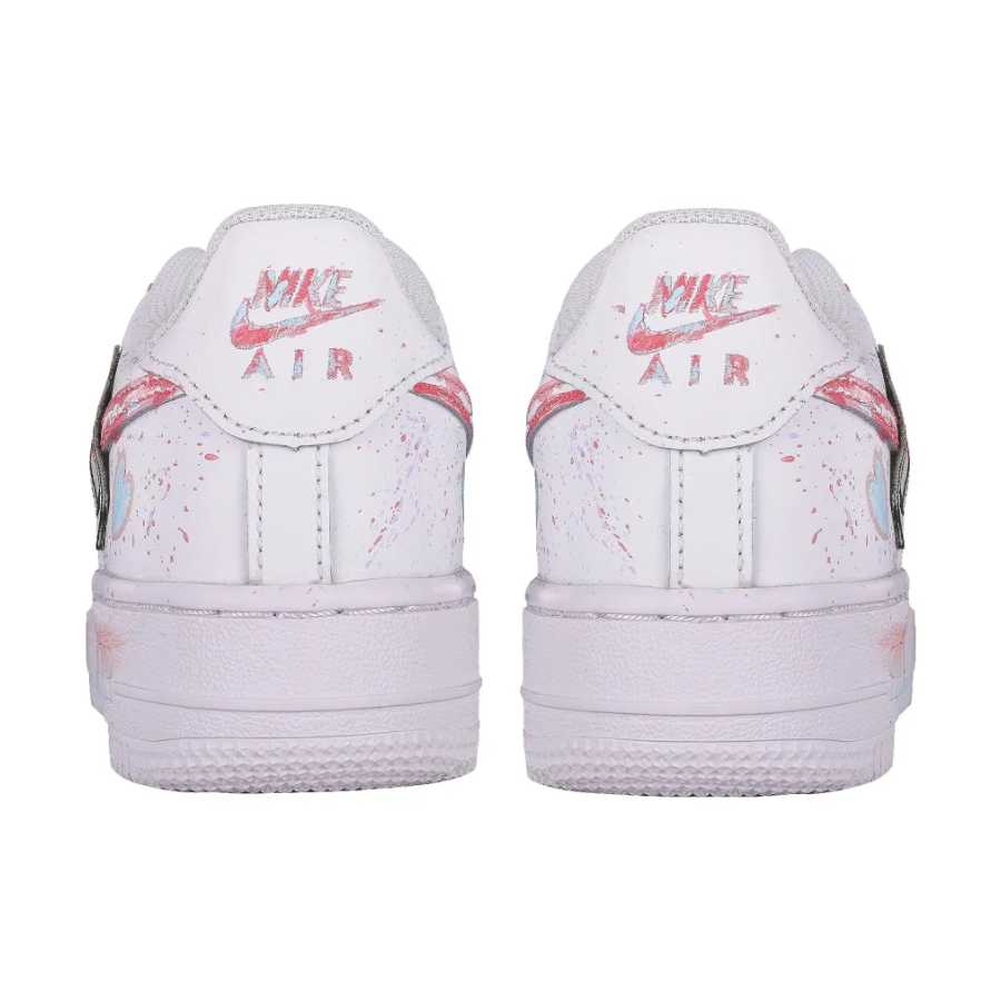 Pink Spray Font Custom Air Force 1