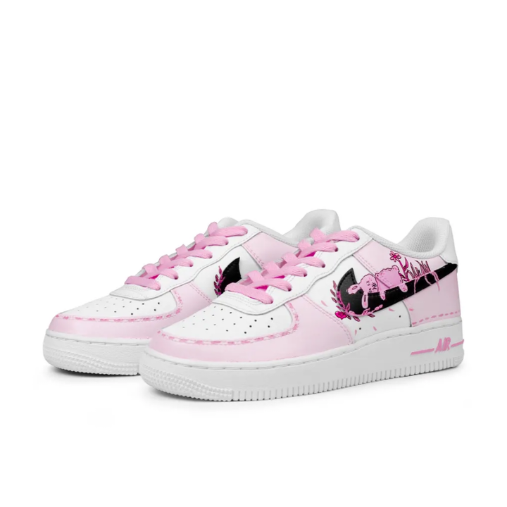 Pink Rbbit Black Swoosh Custom Air Force 1