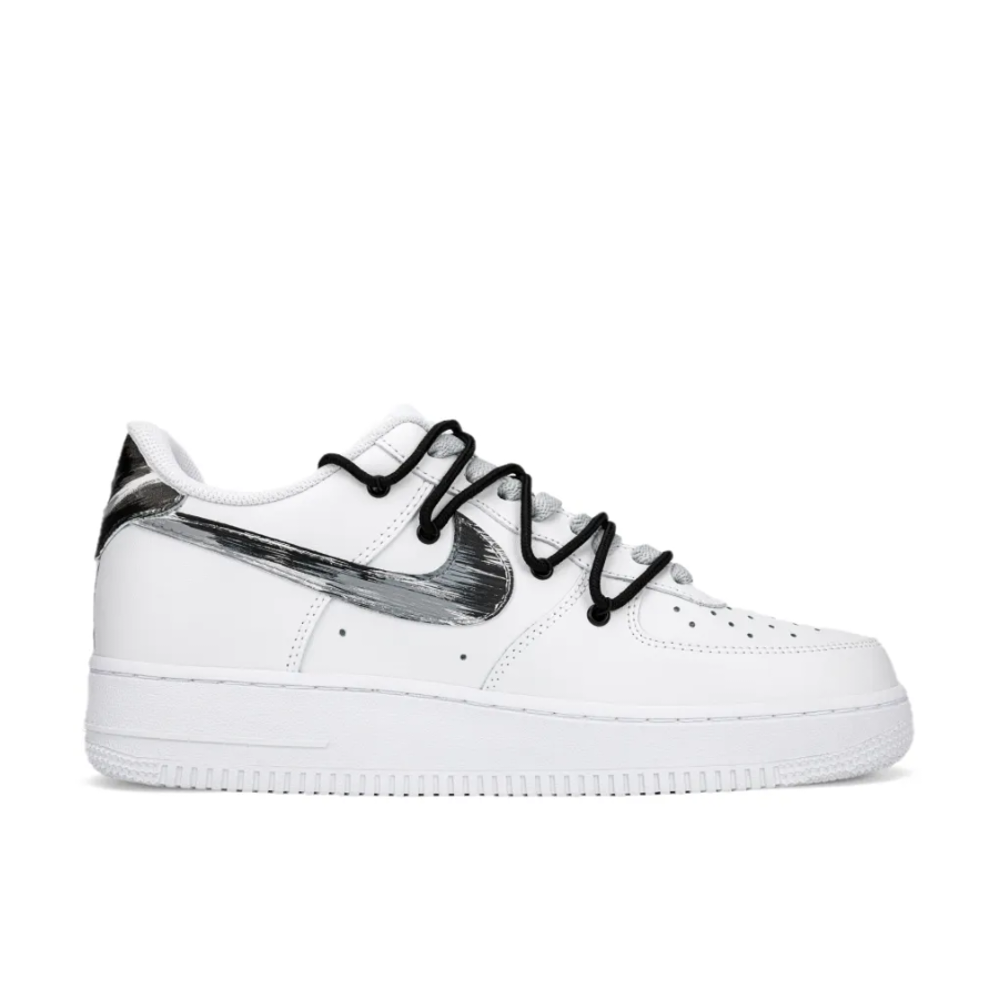 Extra Lace Black Gray White Custom Air Force 1