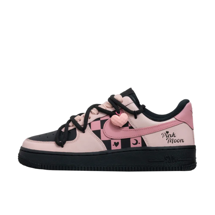 Extra Lace Pink Black Custom Air Force 1