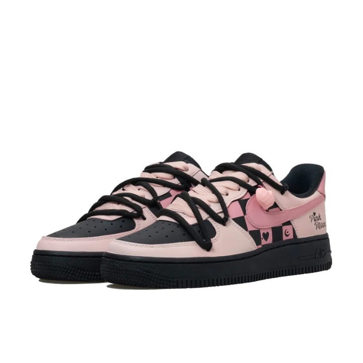 Extra Lace Pink Black Custom Air Force 1