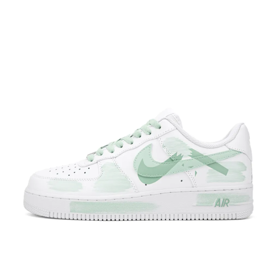 Mint Green Broken Swoosh Custom Air Force 1