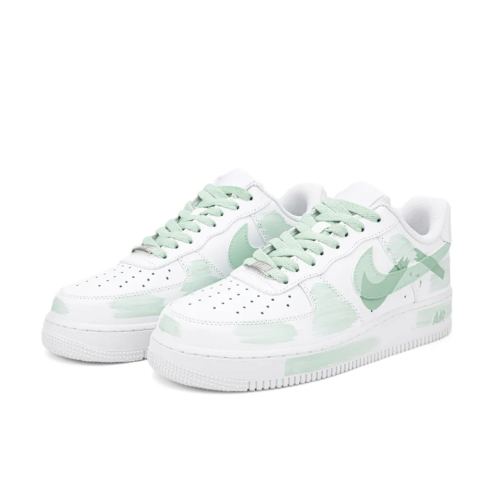 Mint Green Broken Swoosh Custom Air Force 1