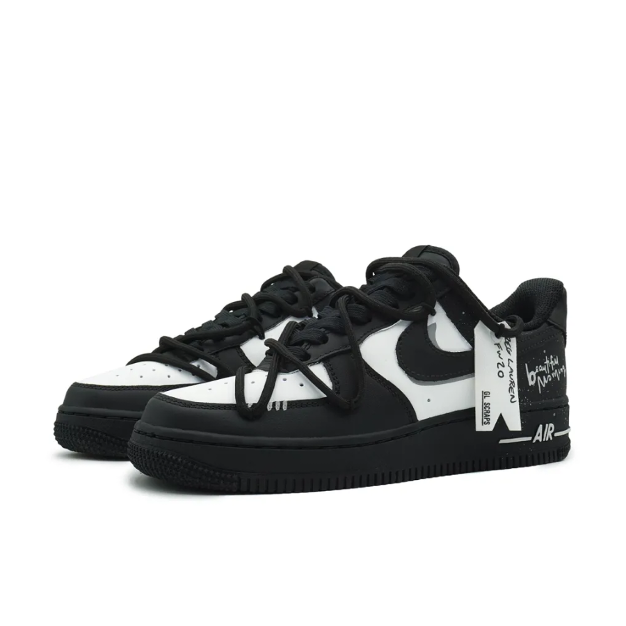 Extra Lace Black White Custom Air Force 1