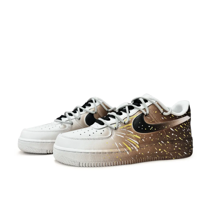 Extra Lace Brown White Gradient Custom Air Force 1