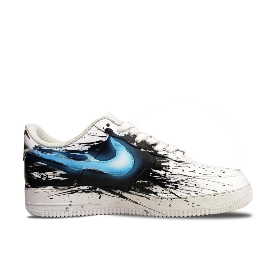 Blue Black Dripping Spray Custom Air Force 1