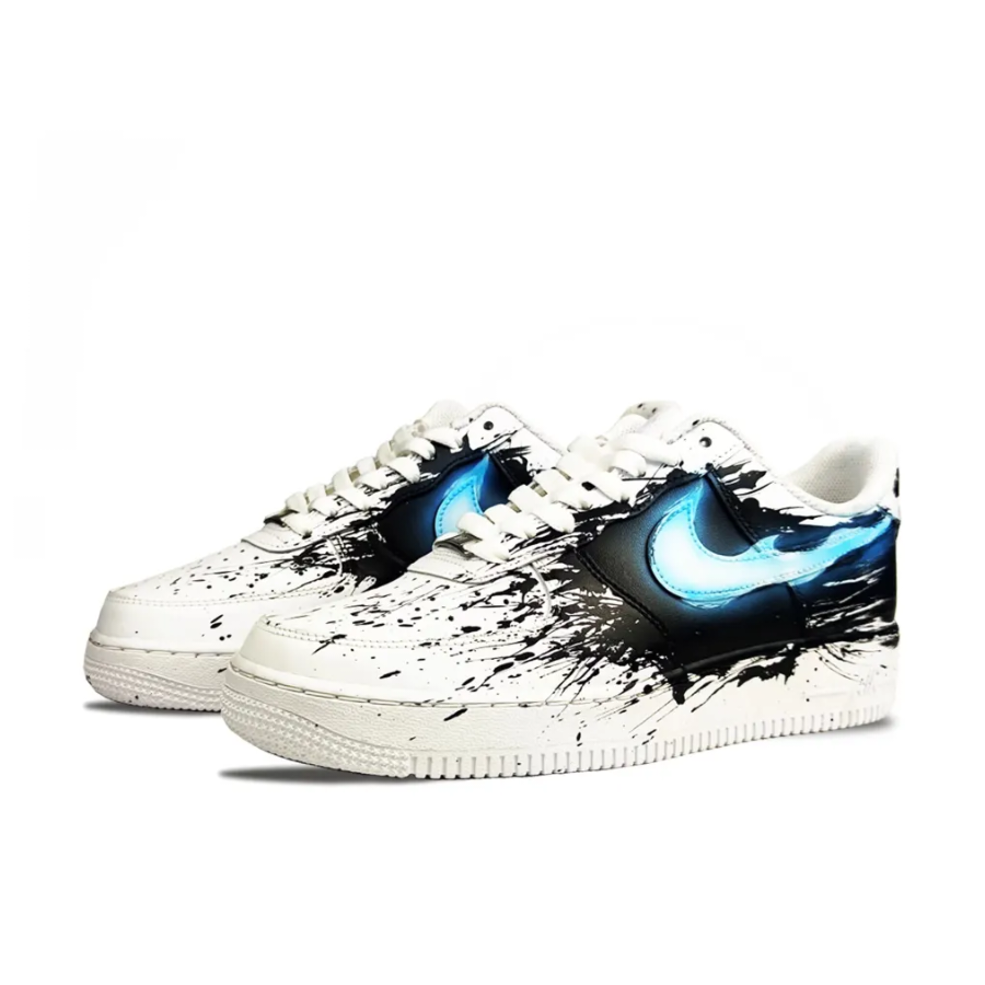 Blue Black Dripping Spray Custom Air Force 1