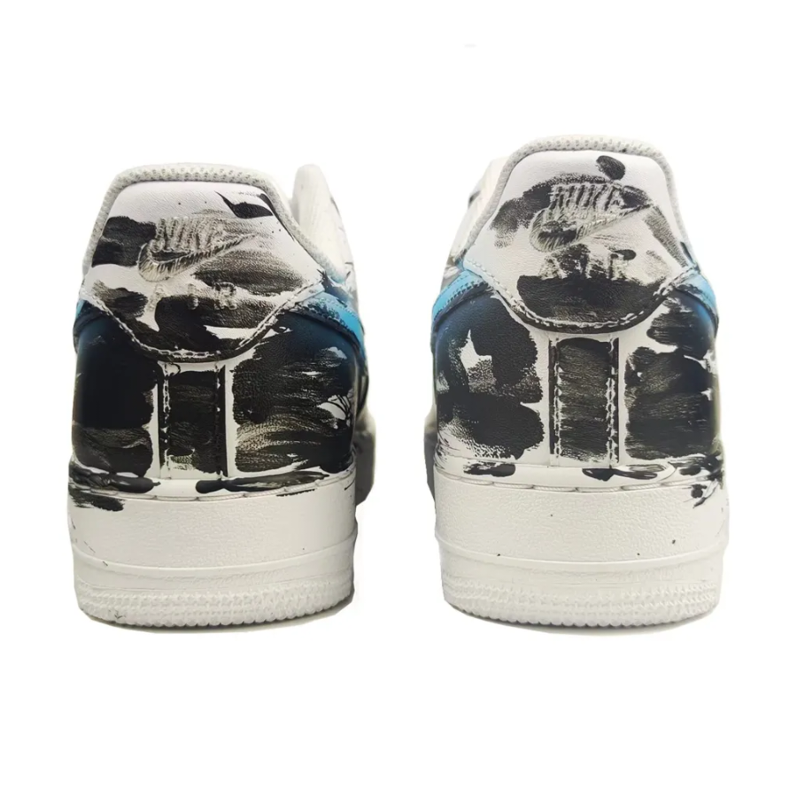 Blue Black Dripping Spray Custom Air Force 1