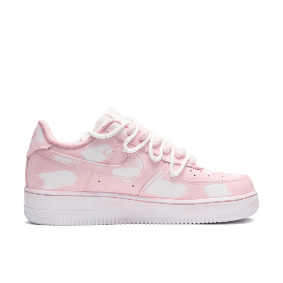 Slanted Swoosh Extra Lace Pink Custom Air Force 1