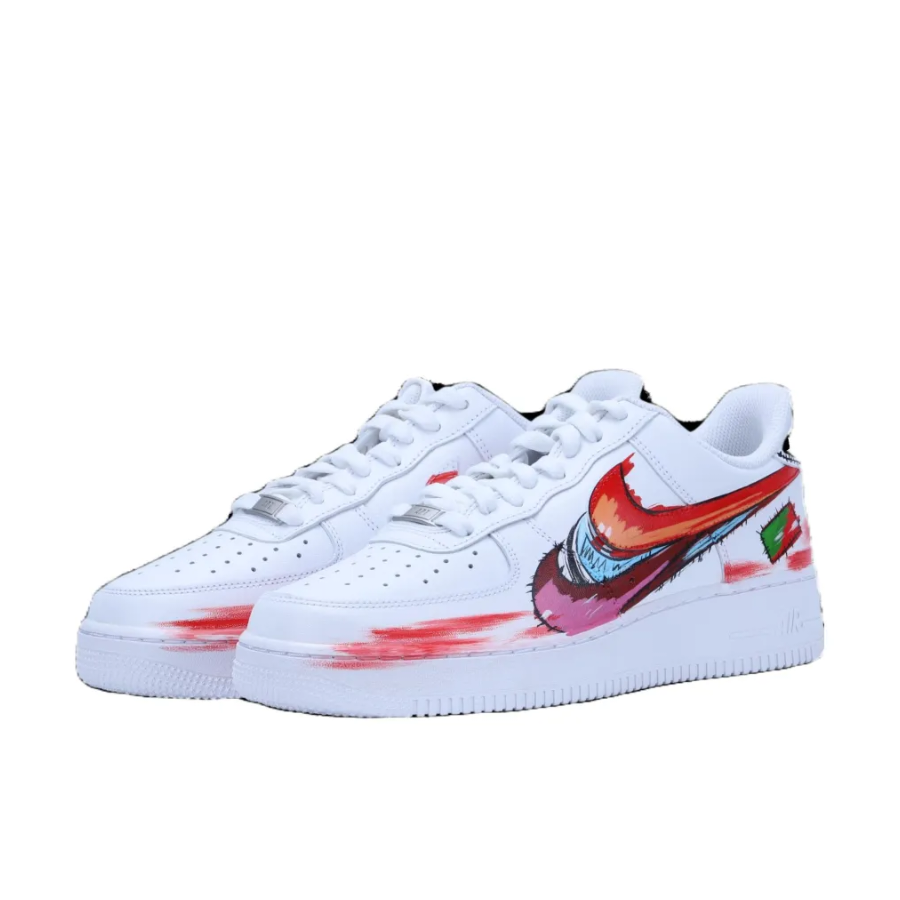 Three Swoosh Red Blue Purple Custom Air Force 1