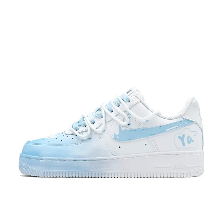 Extra Lace Blue White Gradient Custom Air Force 1