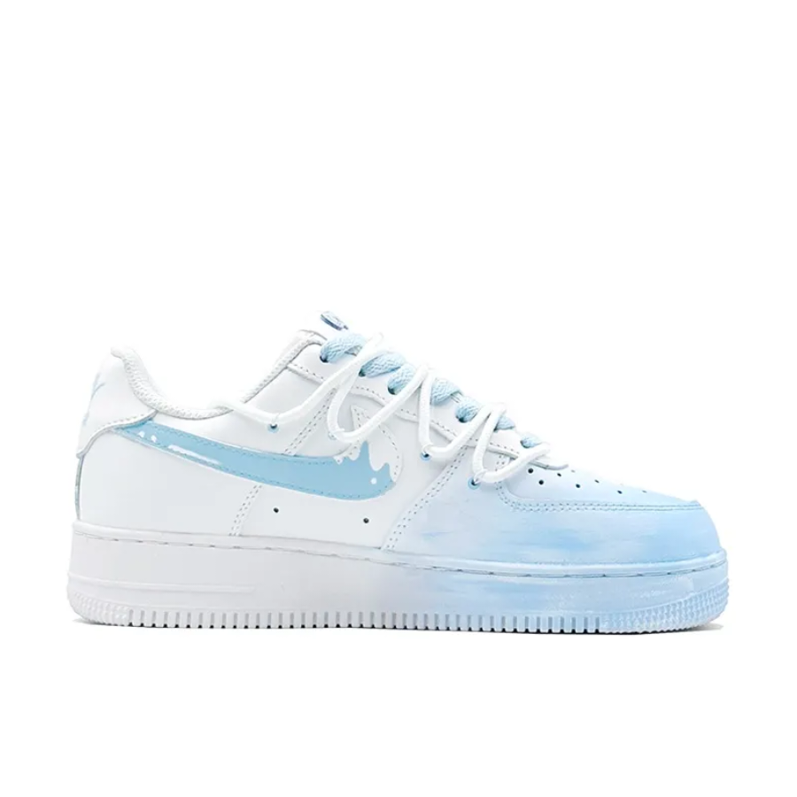 Extra Lace Blue White Gradient Custom Air Force 1