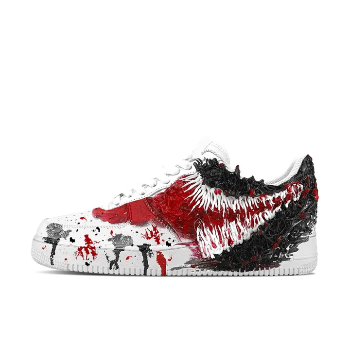 Black Red White Teeth Custom Air Force 1