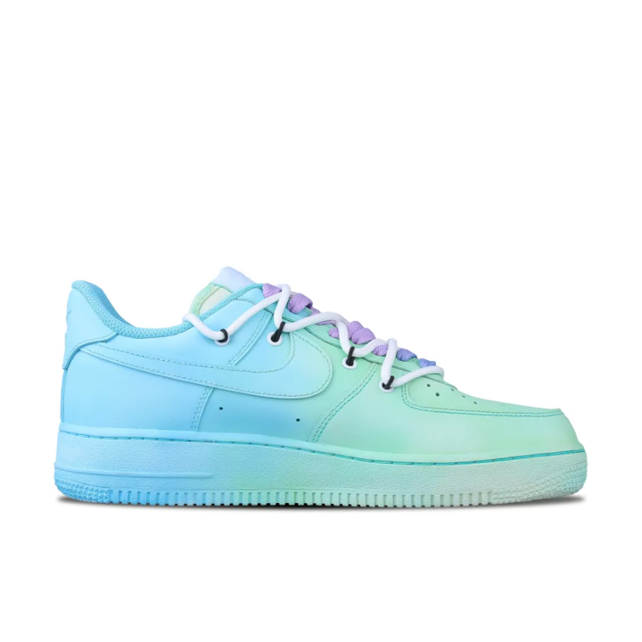 Extra Lace Blue Green Gradient Custom Air Force 1