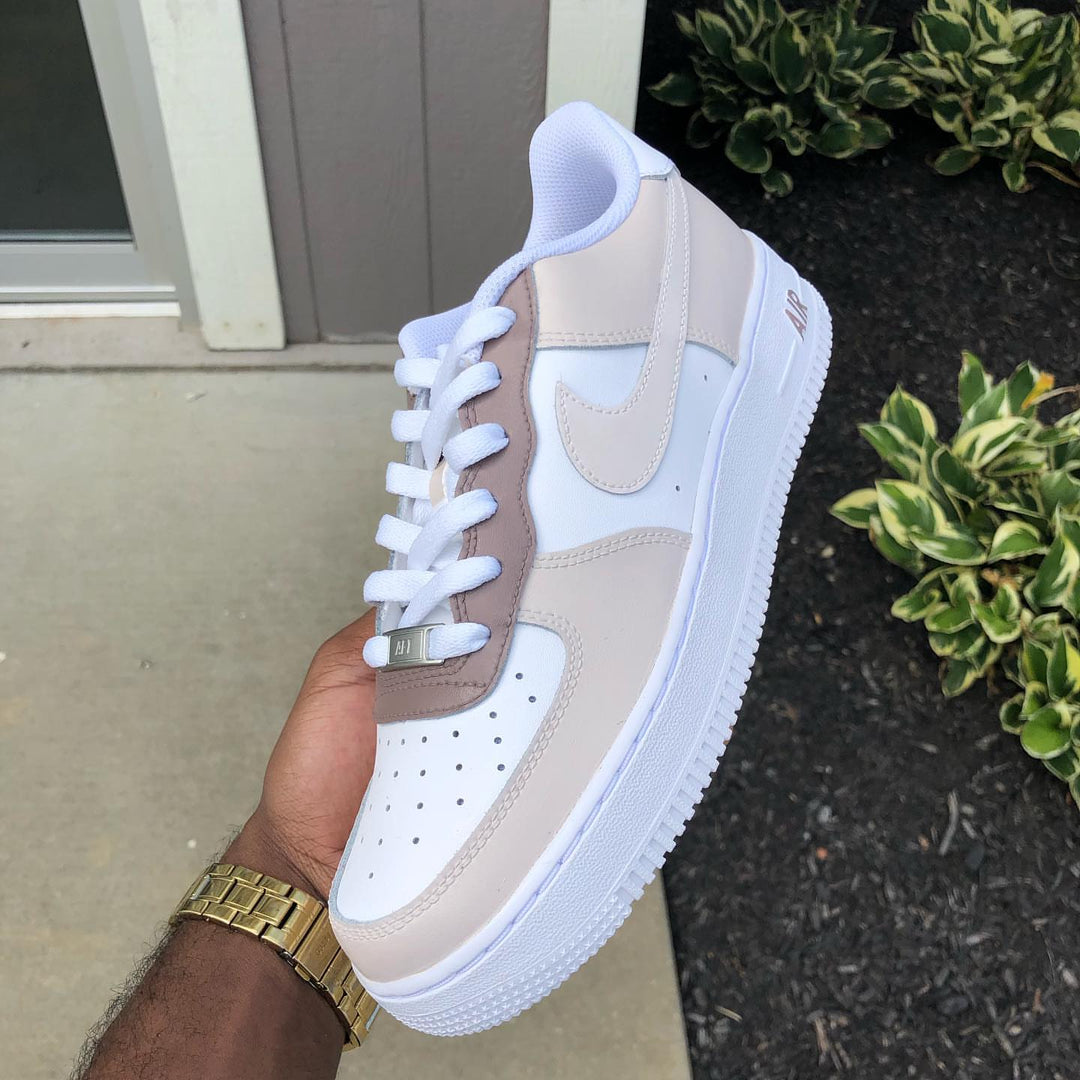 Hand Painted Mocha Beige Custom Air Force 1 Sneakers
