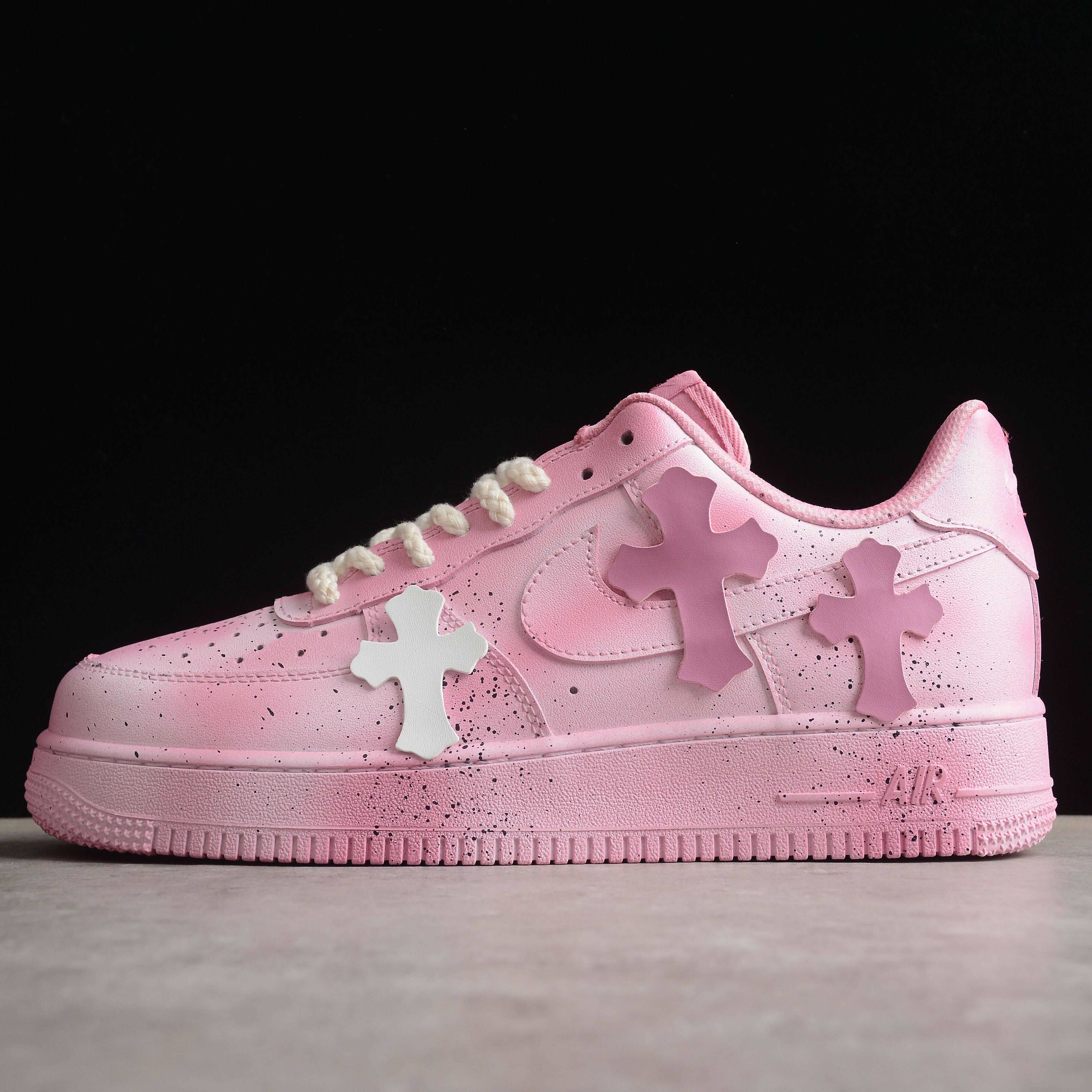 BLUE PINK CHROME HEARTS Custom Air Force 1 XX CUSTOM