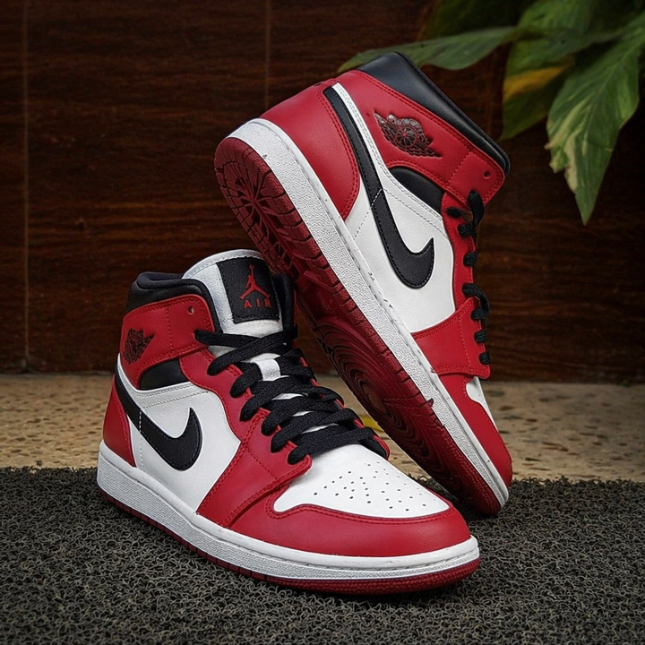Custom Hand Painted Red Black Air Jordan 1 Sneakers