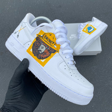 Custom Air Force 1 Blue Yellow Brown Cartoon Bear