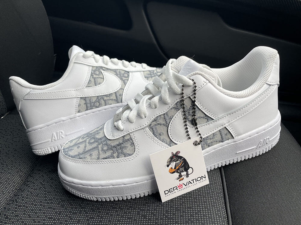 Custom Air Force 1 Grey Dior Logo