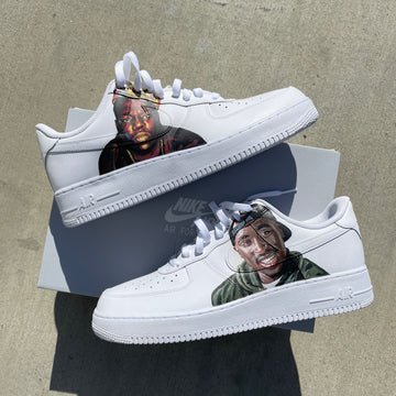 Custom Air Force 1 Tupac & Biggie Portrait