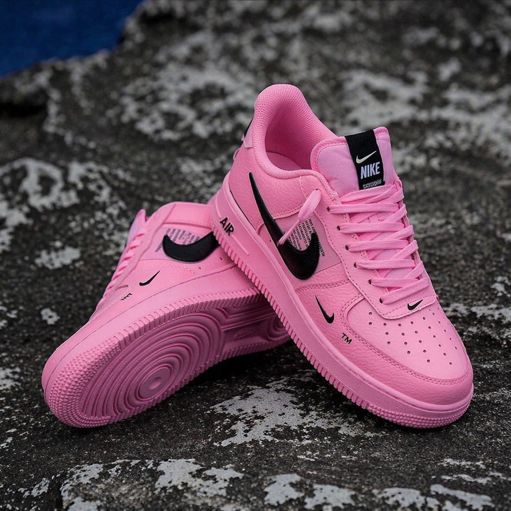 Pink Hand Painted Custom Air Force 1 Sneakers
