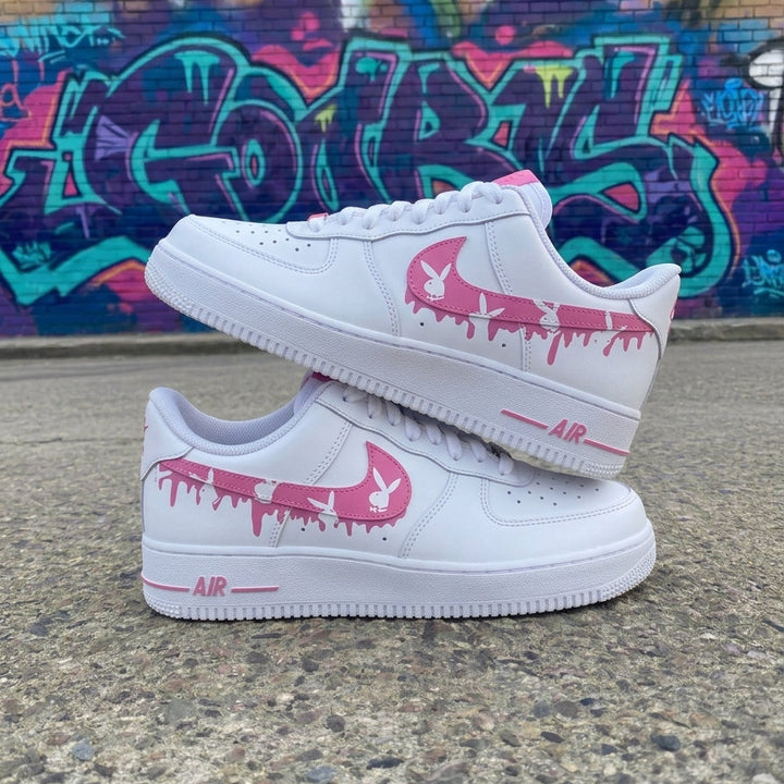 Playboy Bunny Drip Pink Custom Air Force 1