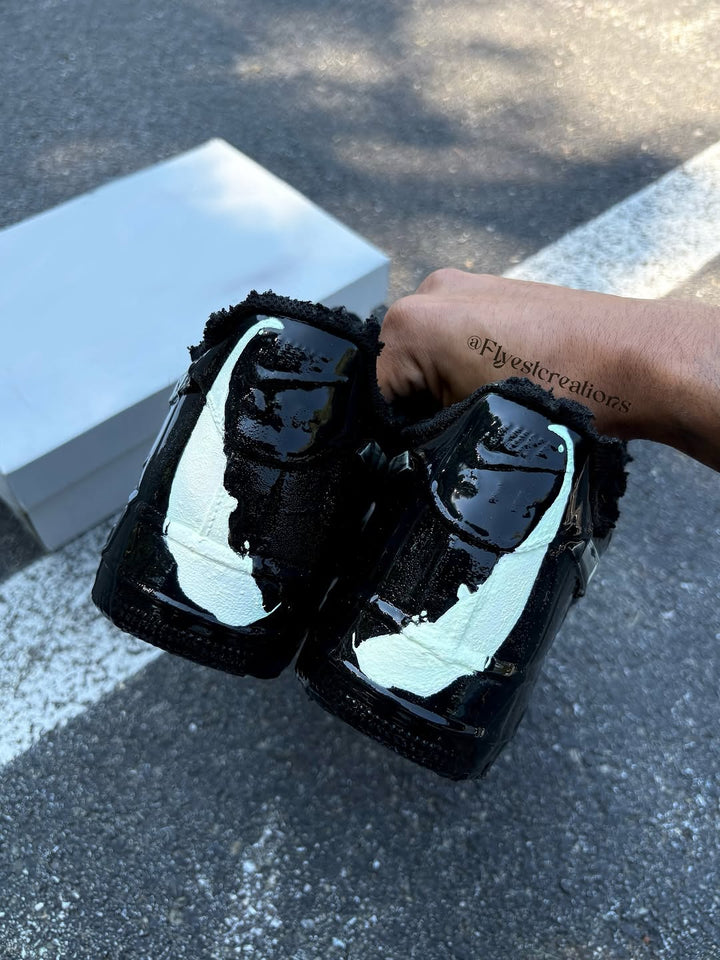 Hand Painted Black Venom Custom Air Force 1 Sneakers