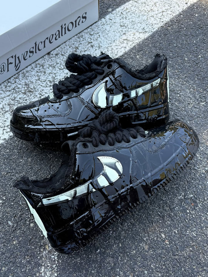 Hand Painted Black Venom Custom Air Force 1 Sneakers