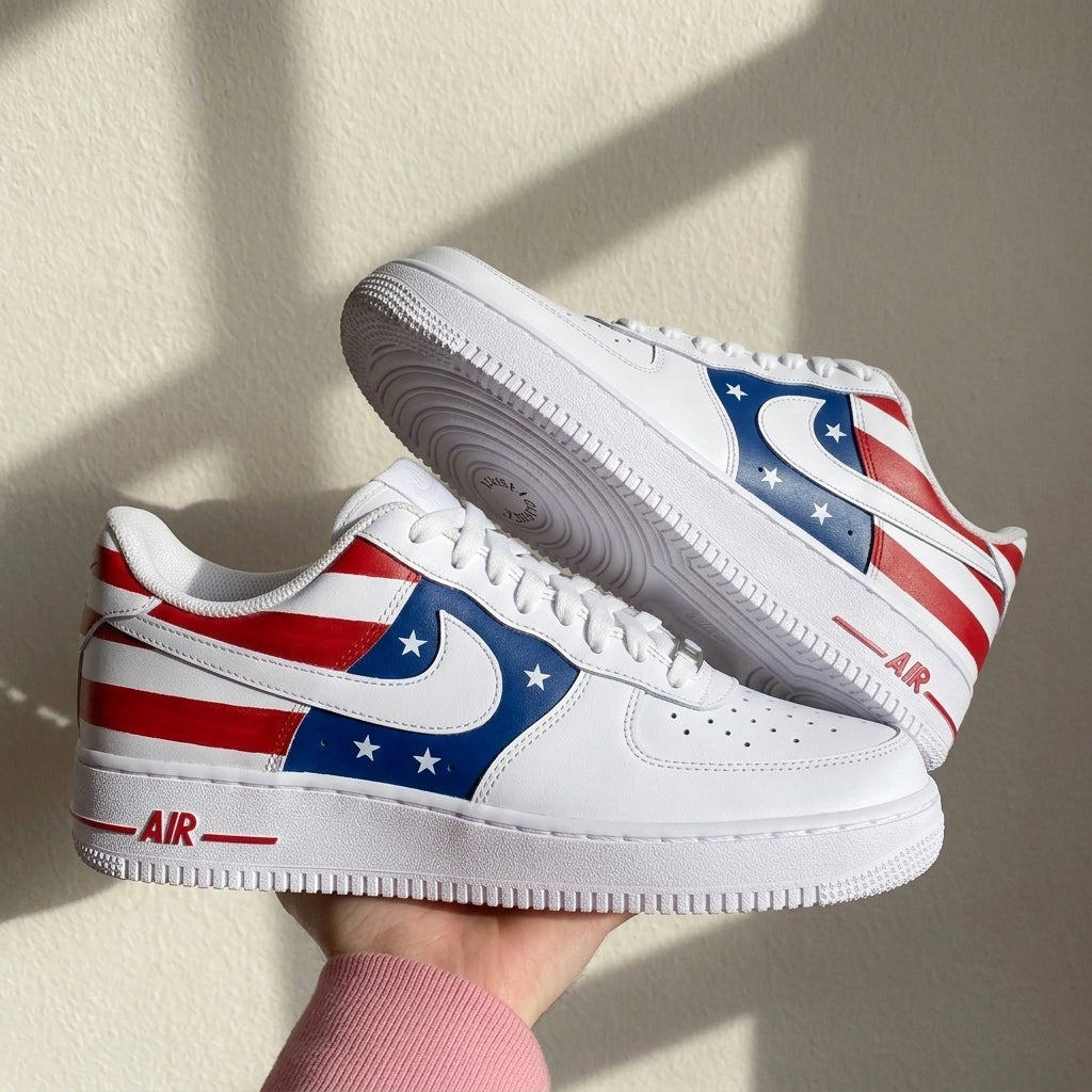 American Flag Red Blue Custom Air Force 1