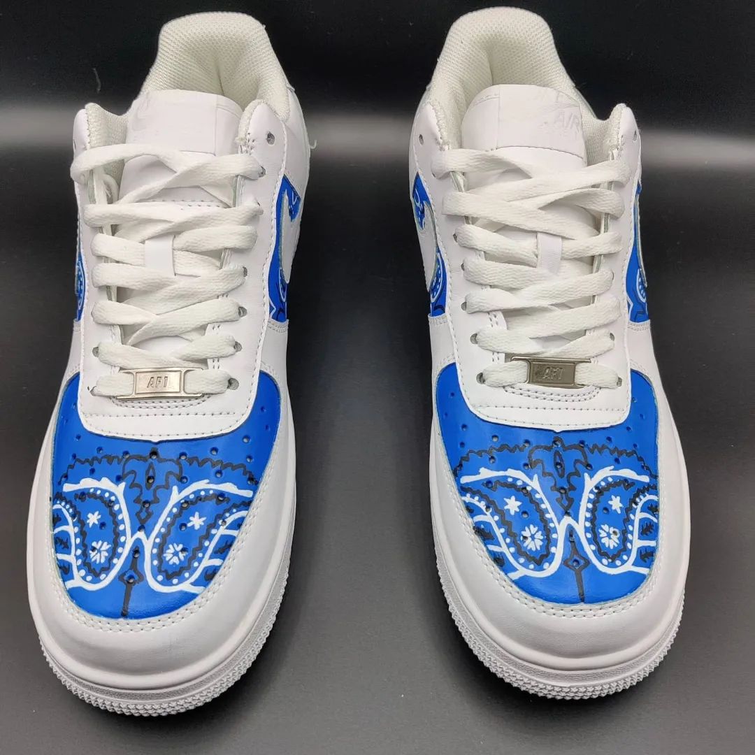 Bandana Pattern Blue Custom Air Force 1