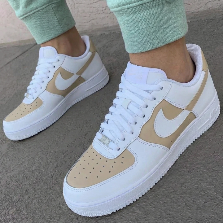 Beige and White Custom Air Force 1