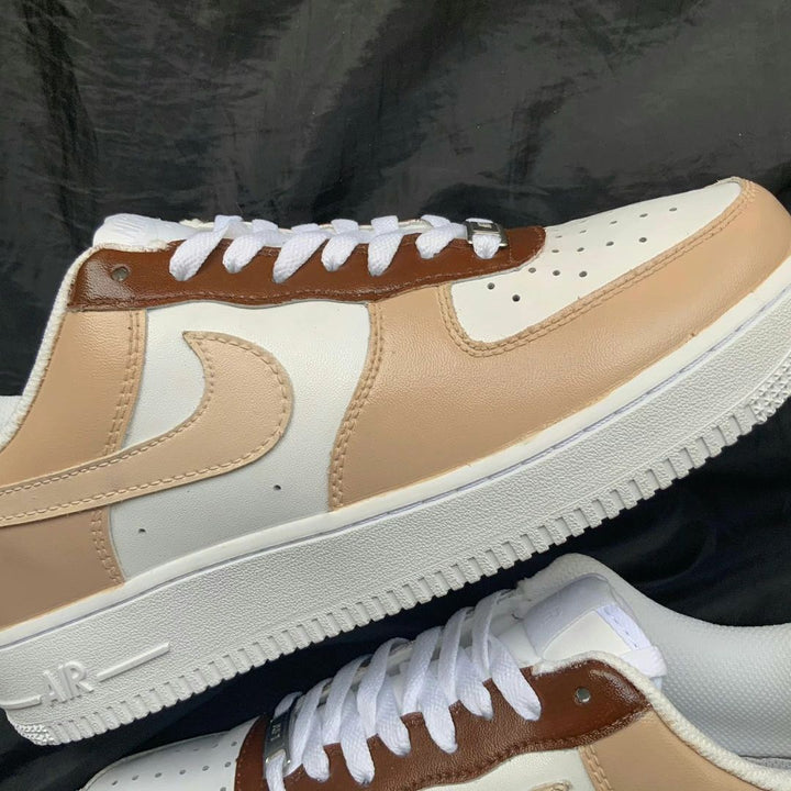 Beige Brown Dual Tone Custom Air Force 1