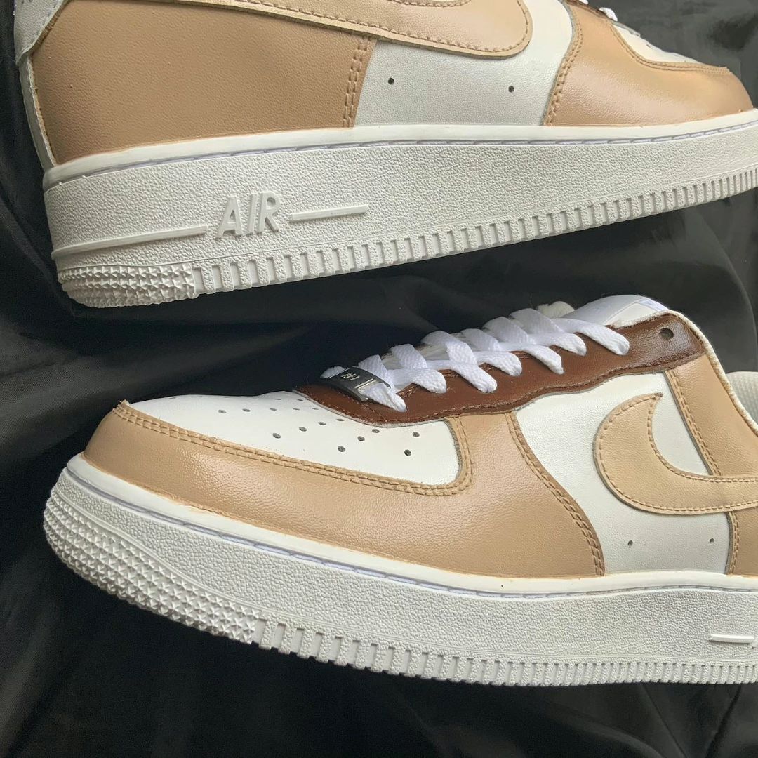 Beige Brown Dual Tone Custom Air Force 1