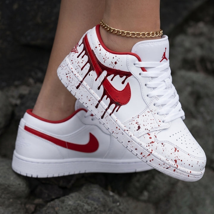 Blood Drip White Red Custom Air Jordan 1
