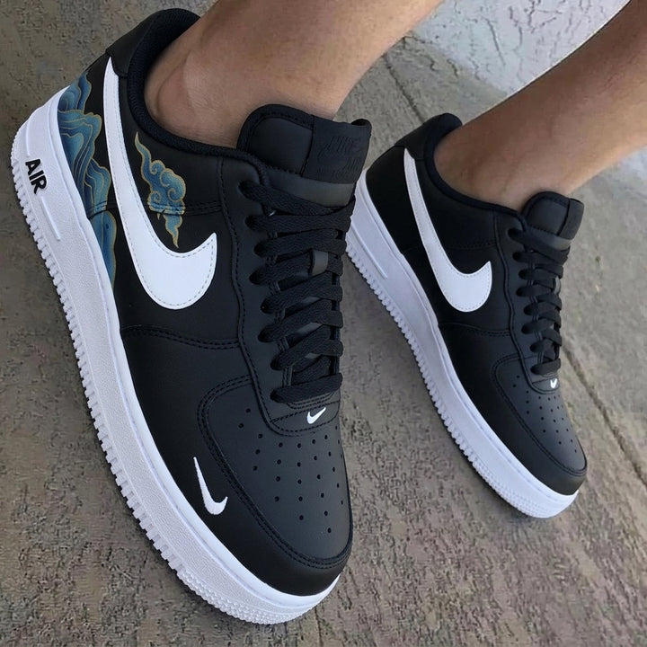 Blue Gold Cloud Black Custom Air Force 1