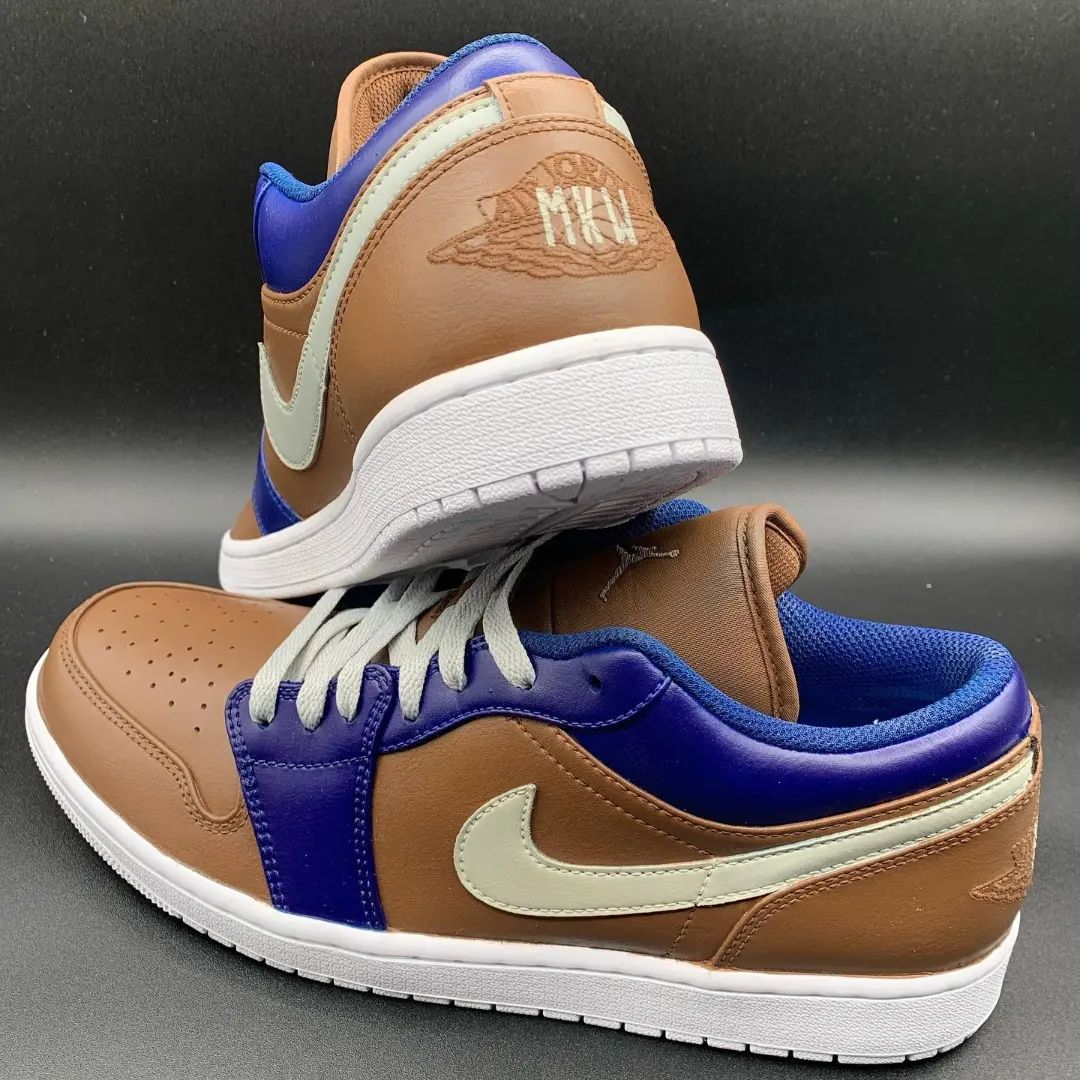 Brown with Blue Accents Custom Air Jordan 1