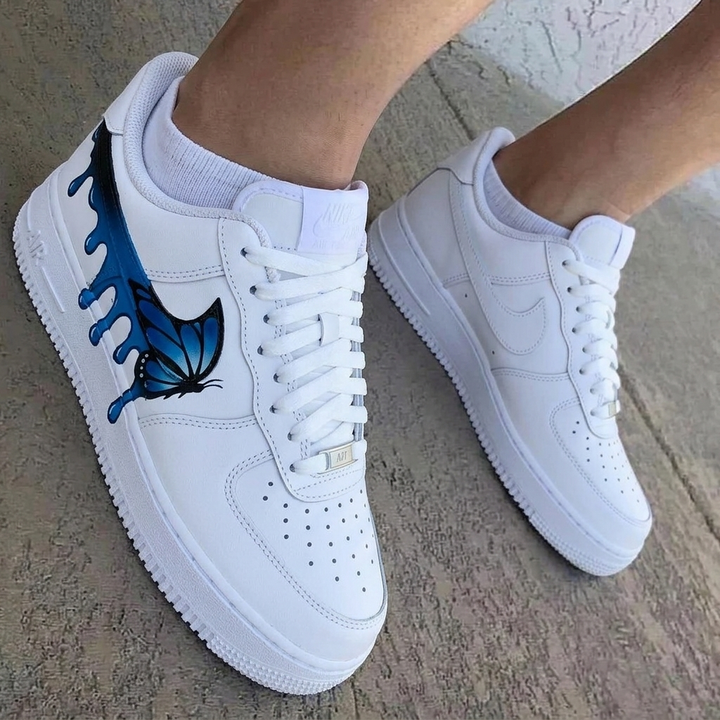 Butterfly Drip White Blue Custom Air Force 1