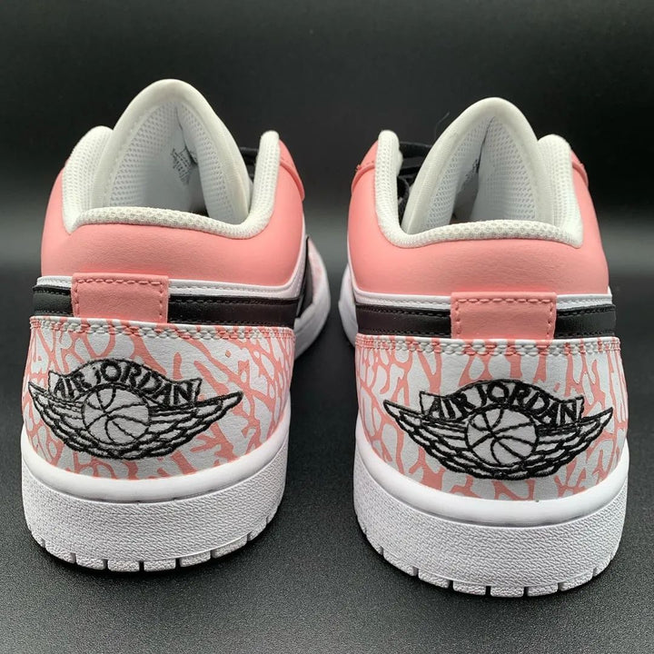 Cracked Pattern Baby Pink Black Custom Air Jordan 1